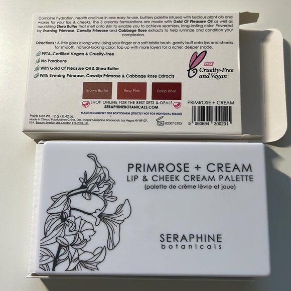 Seraphine botanicals primrose and cream lip and cheek cream palette - Picture 3 of 3
